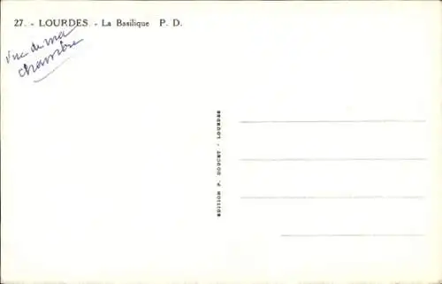 Ak Lourdes Hautes Pyrénées, Basilika, Hirte, Schafe