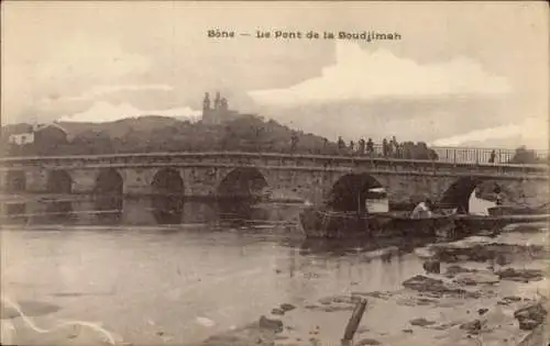Ak Bône Algeria, Die Boudjimah-Brücke