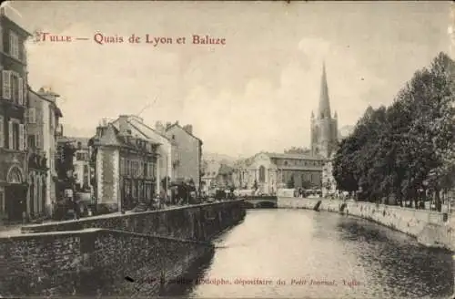 Ak Tulle Corrèze, Quais de Lyon und Baluze