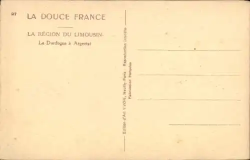 Ak Argentat Corrèze, Die Dordogne im Argental