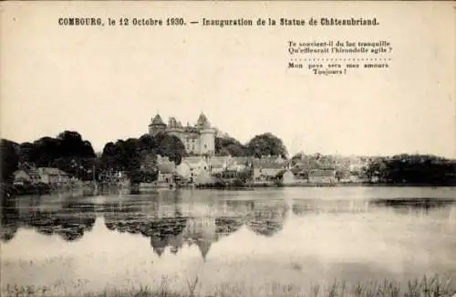 Ak Combourg Ille et Vilaine, Einweihung der Statue von Châteaubriand