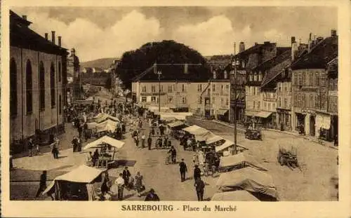 Ak Sarrebourg Sarrebourg Lothringen Moselle, Place du Marché