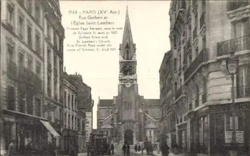 Ak Paris XVVaugirard, Rue Gerbert und Kirche Saint Lambert