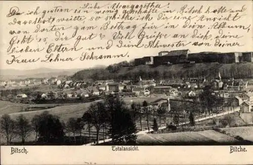 Ak Bitche Bitsch Lothringen Moselle, Totalansicht