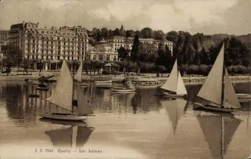 Ak Ouchy Lausanne Kanton Waadt, Lac Leman, Segelboote