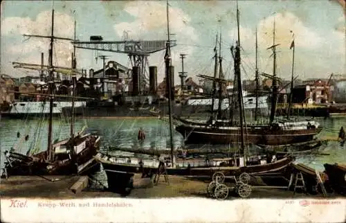 Ak Kiel, Krupp-Werft, Handelshafen