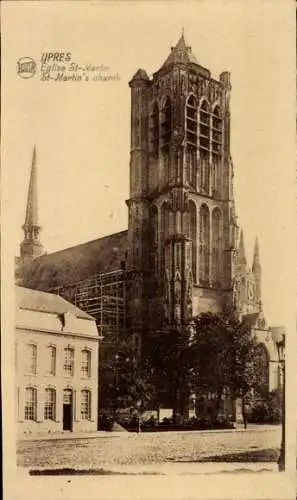 Ak Ypres Ypern Westflandern, Saint Martin Kirche