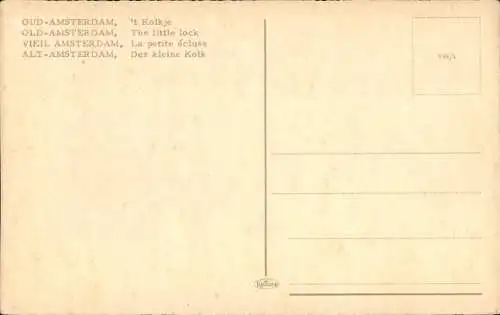 Ak Alt Amsterdam Nordholland Niederlande, 't Kolkje