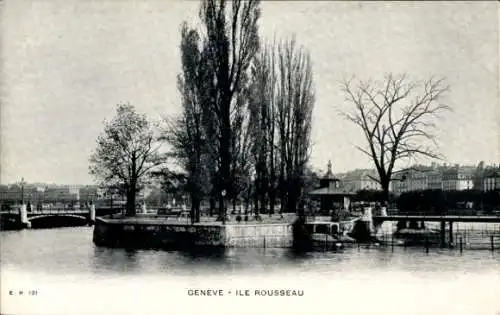 Ak Genève Genf Schweiz, Ile Rousseau