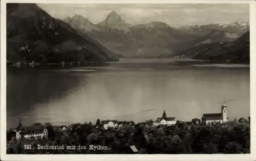 Ak Beckenried Kt. Nidwalden Schweiz, mit den Mythen