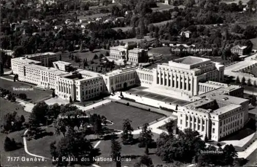 Ak Genève Genf Schweiz, Le Palais des Nations Unies, Salle du Conseil, des Assemblees, Bibliothek