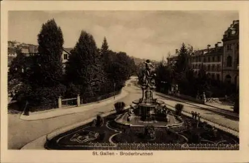 Ak Sankt Gallen Stadt Schweiz, Broderbrunnen