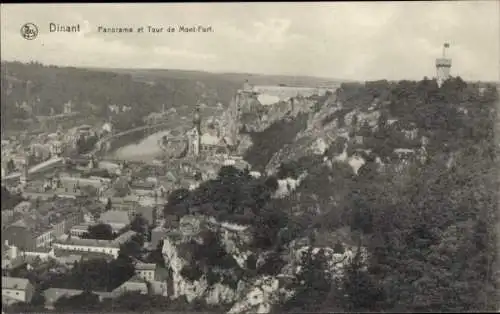 Ak Dinant Wallonia Namur, Panorama und Tour de Mont Fort