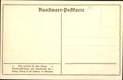 Scherenschnitt Künstler Ak Fröhlich, K., Aus Liliput