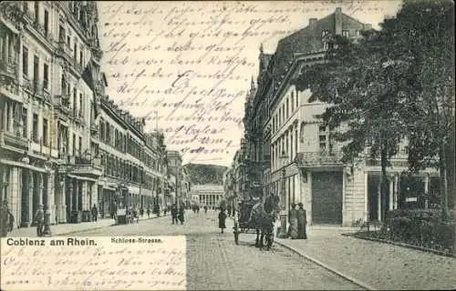 Ak Koblenz am Rhein, Schloss-Straße