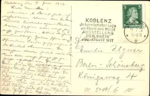 Ak Koblenz am Rhein, Kaiser Wilhelm Ring mit Festhalle, Straßenpartie