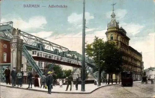 Ak Wuppertal, Adlerbrücke, Schwebebahn