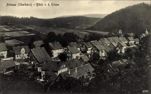 Ak Altenau Clausthal Zellerfeld im Oberharz, Blick von der Klippe