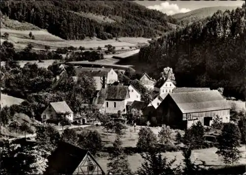 Ak Zittenfelden Schneeberg im Odenwald Unterfranken, Gesamtansicht, Pension Haus Alfred Pfaff