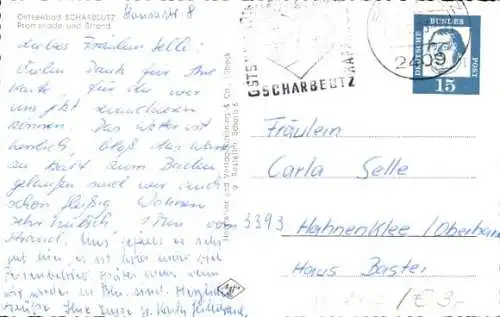 Ak Ostseebad Scharbeutz in Holstein, Promenade, Strand