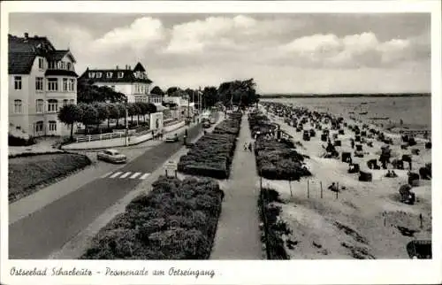 Ak Ostseebad Scharbeutz in Holstein, Ortseingang, Promenade, Strand