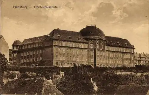 Ak Flensburg in Schleswig Holstein, Ober-Realschule II