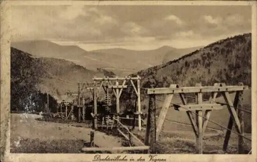 Ak Drahtseilbahn in den Vogesen, Panorama