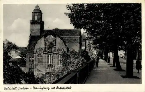 Ak Iserlohn, Bahnhofsweg, Badeanstalt