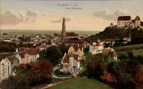 Ak Landshut in Niederbayern, Gesamtansicht vom Annaberg aus