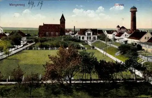 Ak Nordseebad Wangeroog Wangerooge in Ostfriesland, Dorfplatz