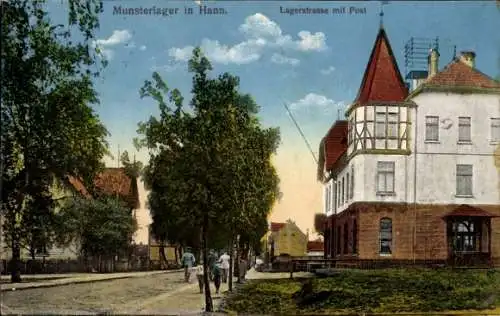 Ak Munster an der Örtze Lüneburger Heide, Munsterlager, Lagerstraße, Post