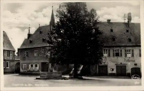 Ak Oestrich Winkel am Rhein Rheingau, Marktplatz, Rathaus