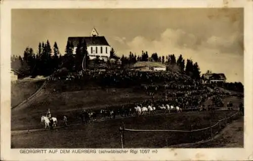 Ak Stötten am Auerberg Allgäu, Georgiritt auf dem Auerberg