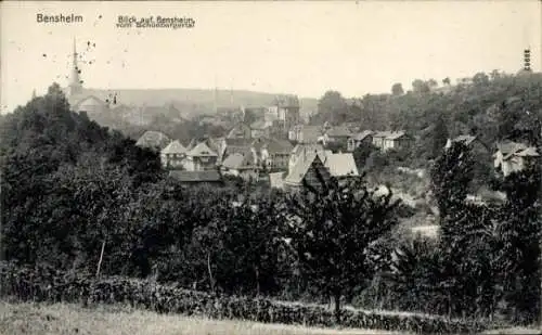 Ak Bensheim an der Bergstraße Hessen, Blick auf Ort vom Schönbergertal