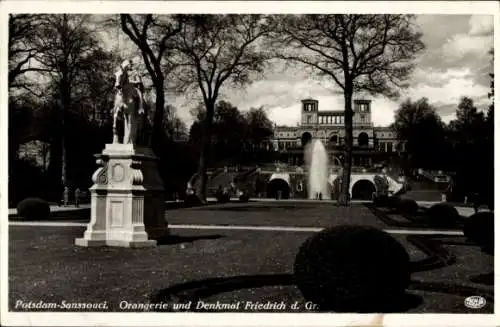 Ak Potsdam Sanssouci, Orangerie, Denkmal Friedrich d. Gr.