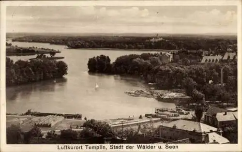 Ak Templin in der Uckermark, Blick über den See