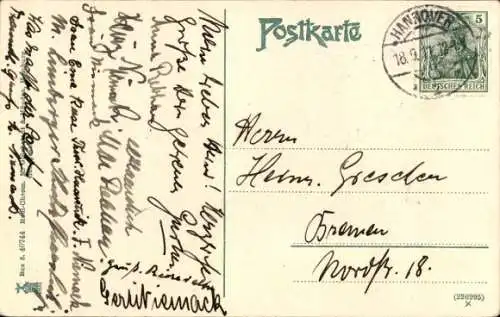 Ak Hannover in Niedersachsen, Postamt, Springbrunnen, Fontäne