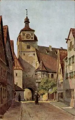 Künstler Ak Dehio, V., Rothenburg ob der Tauber Mittelfranken, Weißer Turm
