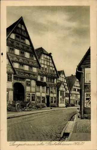 Ak Bad Salzuflen in Lippe, Langestraße, alte Giebelhäuser 1620