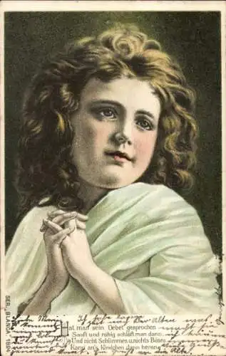 Präge Ak Betendes Mädchen, Kinderportrait, Blanca 1824