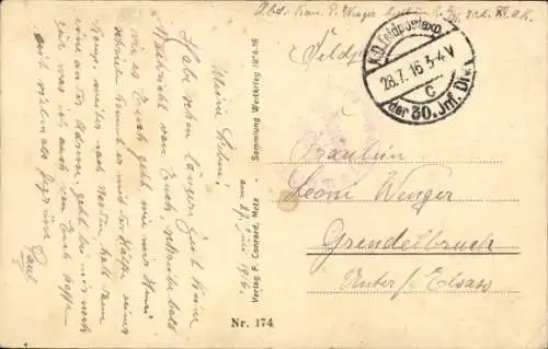 Ak Senzey Frankreich, Kirche, Ruine, Inneres