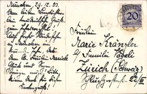 Künstler Ak München, Münchner Kindl, Rosen