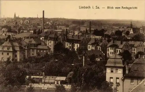 Ak Limbach in Sachsen, Blick vom Amtsgericht, Panorama
