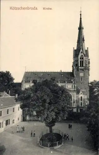 Ak Kötzschenbroda Radebeul in Sachsen, Kirche, Platz