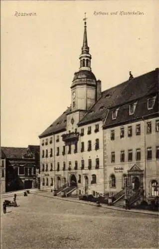 Ak Roßwein in Sachsen, Rathaus, Klosterkeller