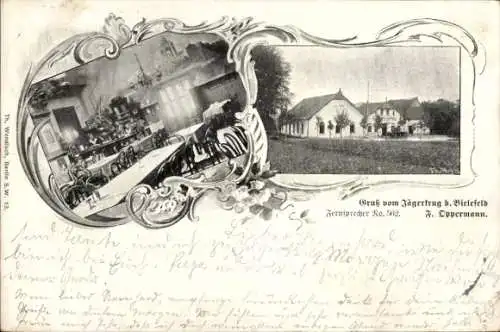 Ak Bielefeld in Nordrhein Westfalen, Gasthaus Jägerkrug, Inh. F. Oppermann, Gaststube