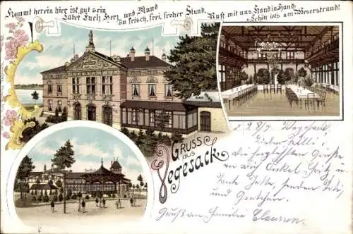 Litho Vegesack Hansestadt Bremen, Gasthaus, Innenansicht