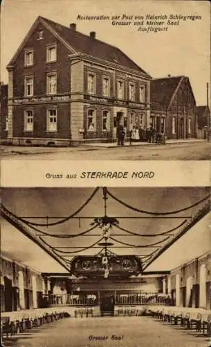 Ak Sterkrade Oberhausen am Rhein, Restauration Zur Post, Innenansicht