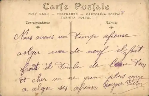 Ak Algier Algier Algerien, Rue Michelet, Straßenbahn