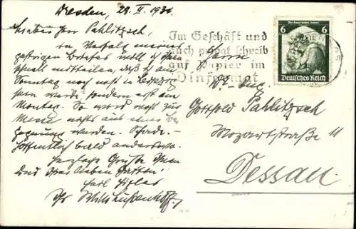 Foto Ak Dresden, Straßenpartie, Villa